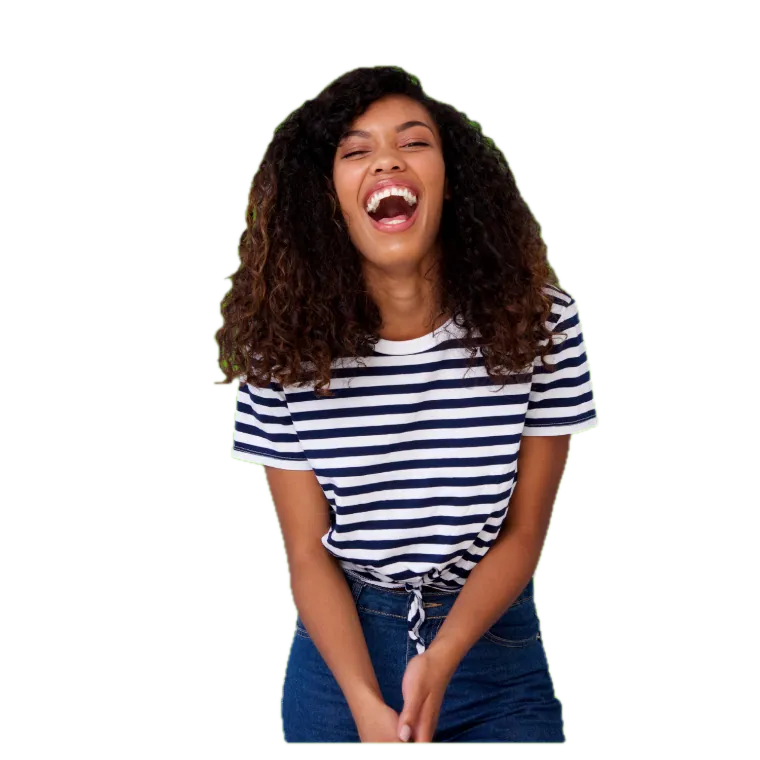 Patient celebrating her smile results at Bite Dental